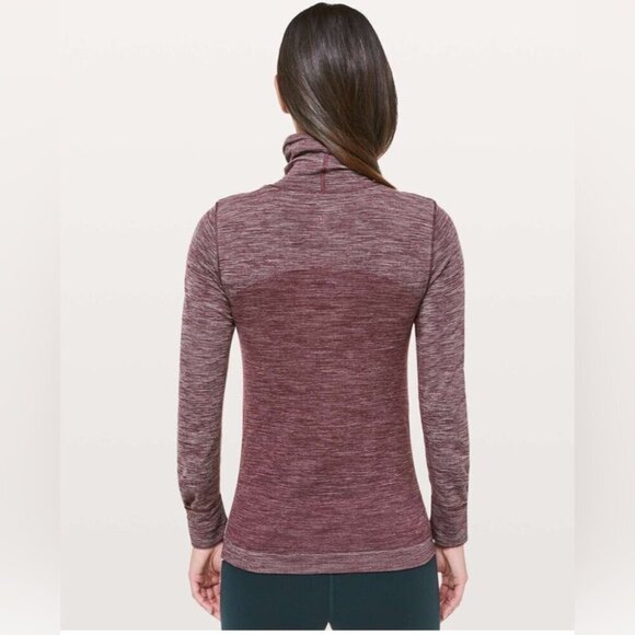 Lululemon Woolly Wonder long Sleeves Lightweight Turtleneck Dark Adobe / White 6 - Picture 4 of 4